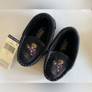 Polo Ralph Lauren Baby Bear Black Moccasins Size 5 – NWT